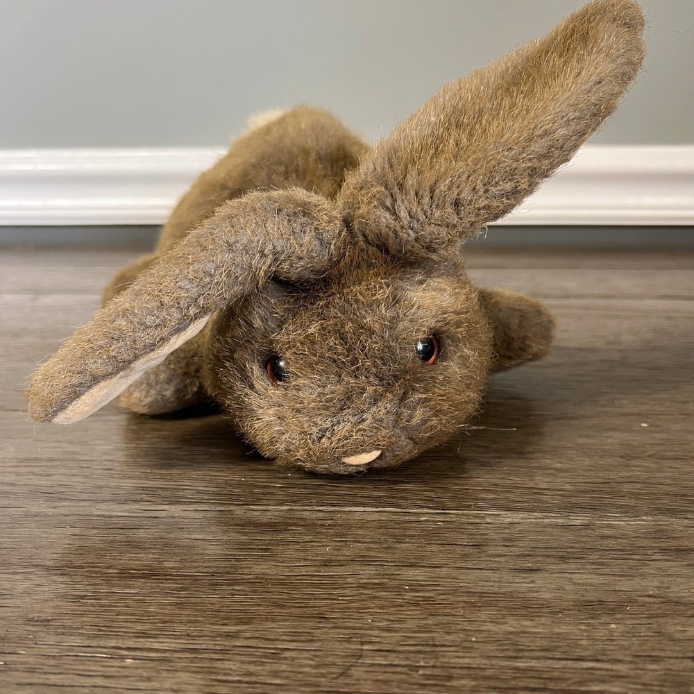 Vintage 1985 Dakin Bunny Rabbit Hand Puppet Brown Plush Stuffed Animal Toy
